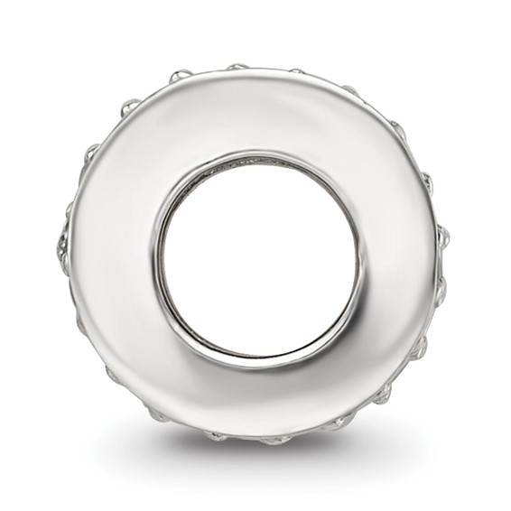 Sterling Silver Reflections Pink Enamel CZ Swirl Design Bead