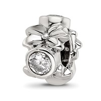 Sterling Silver Reflections CZ Bead view 1