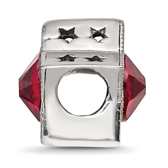 Sterling Silver Reflections Preciosa Crystal Jan. Birthstone Star Bead