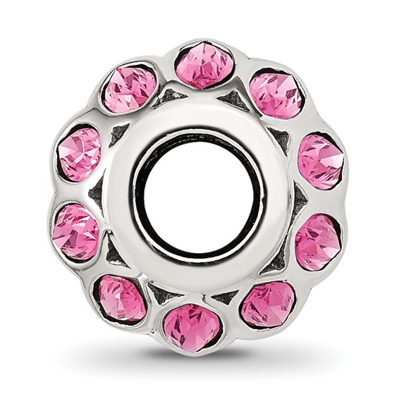 Sterling Silver Reflections Red CZ Round Bead