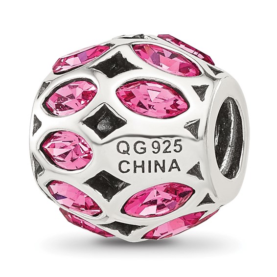 Sterling Silver Reflections Red CZ Round Bead