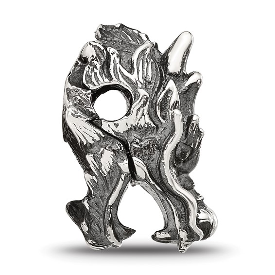 Sterling Silver Reflections Antiqued Chinese Dragon Hinged Bead