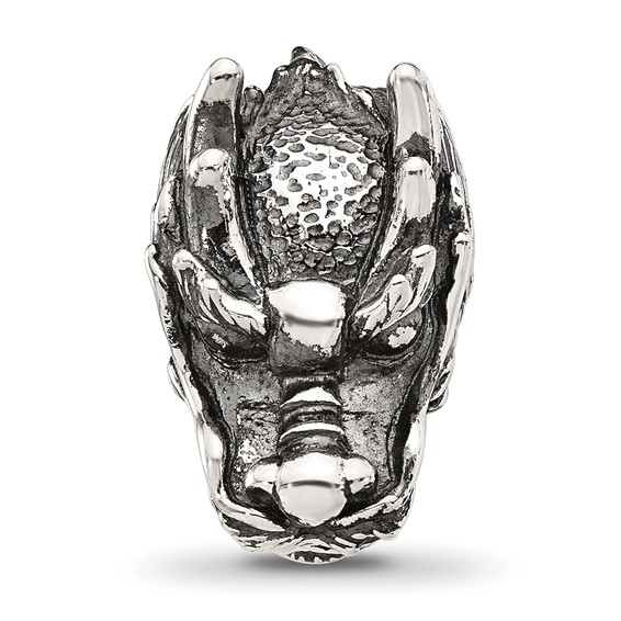 Sterling Silver Reflections Antiqued Chinese Dragon Hinged Bead