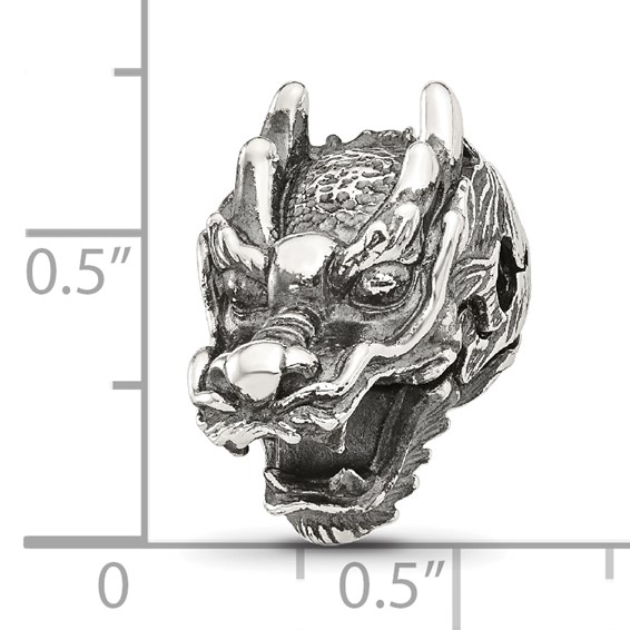 Sterling Silver Reflections Antiqued Chinese Dragon Hinged Bead