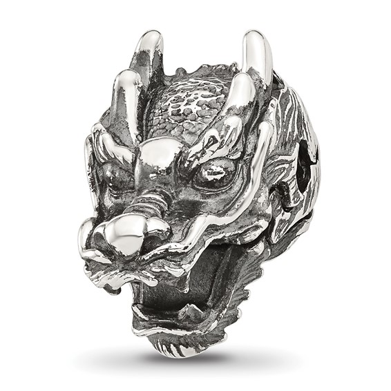 Sterling Silver Reflections Antiqued Chinese Dragon Hinged Bead