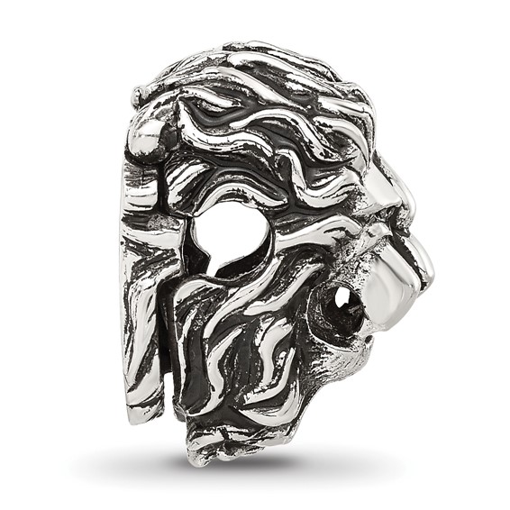 Sterling Silver Reflections Antiqued Lion Hinged Bead