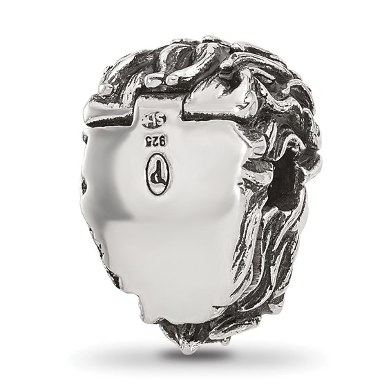 Sterling Silver Reflections Antiqued Lion Hinged Bead