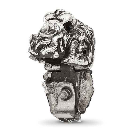 Sterling Silver Reflections Antiqued Lion Hinged Bead
