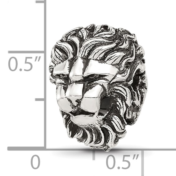 Sterling Silver Reflections Antiqued Lion Hinged Bead