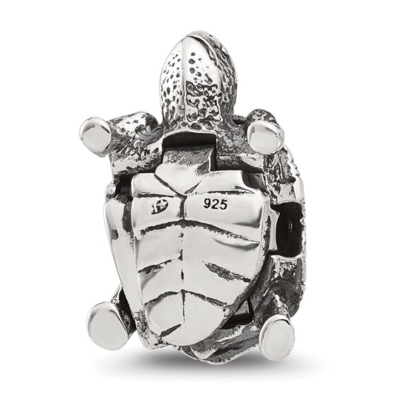 Sterling Silver Reflections Antiqued Tortoise Hinged Bead