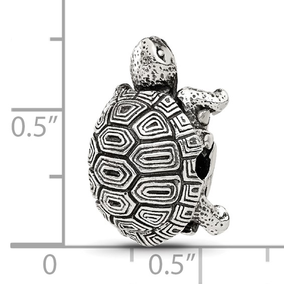 Sterling Silver Reflections Antiqued Tortoise Hinged Bead