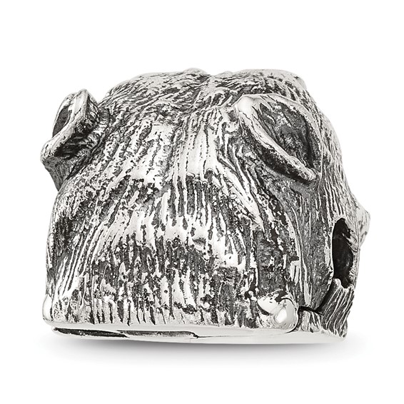 Sterling Silver Reflections Antiqued Pitbull Hinged Bead