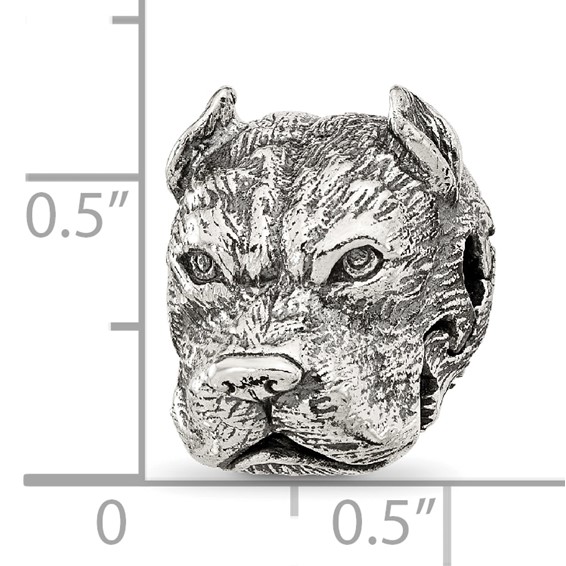Sterling Silver Reflections Antiqued Pitbull Hinged Bead