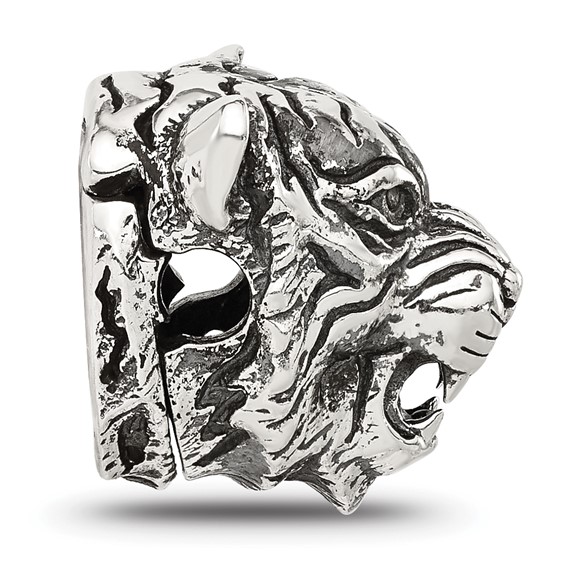 Sterling Silver Reflections Antiqued Tiger Hinged Bead