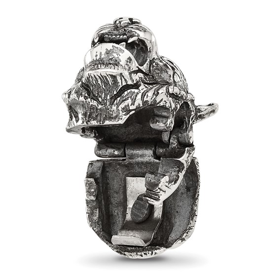 Sterling Silver Reflections Antiqued Tiger Hinged Bead