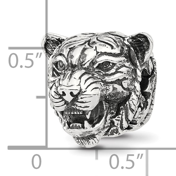 Sterling Silver Reflections Antiqued Tiger Hinged Bead