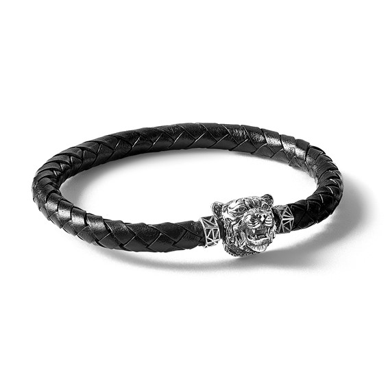 Sterling Silver Reflections Antiqued Tiger Hinged Bead