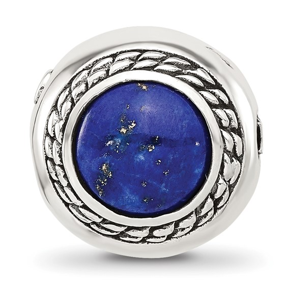 Sterling Silver Reflections Lapis Lazuli Lucky Stone Hinged Bead