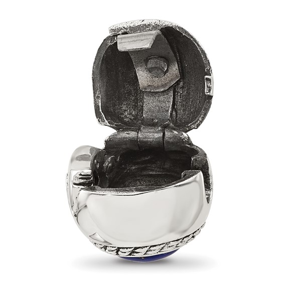 Sterling Silver Reflections Lapis Lazuli Lucky Stone Hinged Bead