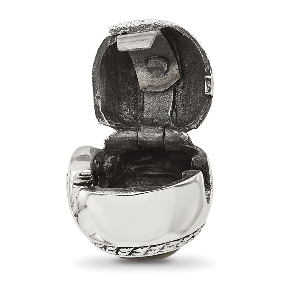 Sterling Silver Reflections Tigers Eye Lucky Stone Hinged Bead