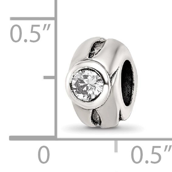 Sterling Silver Reflections CZ Bead