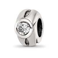 Sterling Silver Reflections CZ Bead view 1