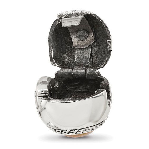 Sterling Silver Reflections Carnelian Stone Hinged Bead