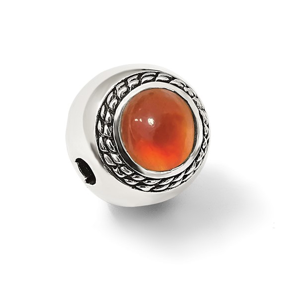 Sterling Silver Reflections Carnelian Stone Hinged Bead