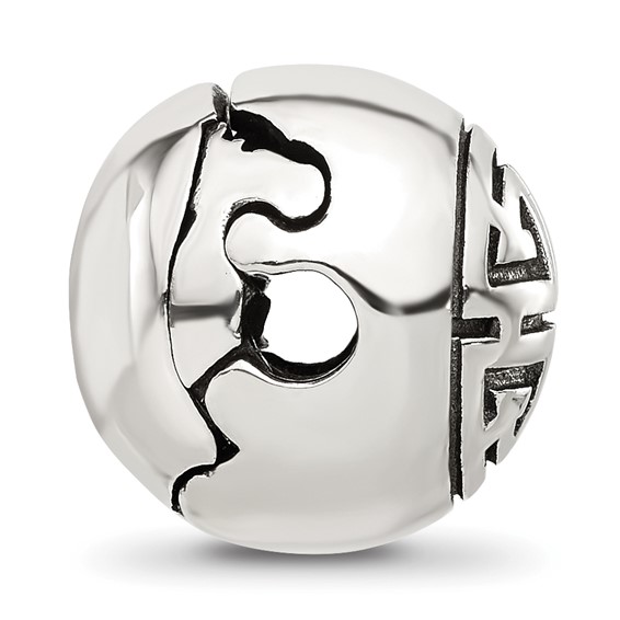 Sterling Silver Reflections Round Fancy Design Hinged Bead