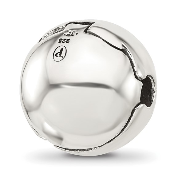 Sterling Silver Reflections Round Fancy Design Hinged Bead