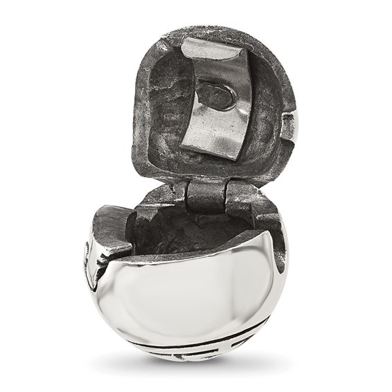 Sterling Silver Reflections Round Fancy Design Hinged Bead