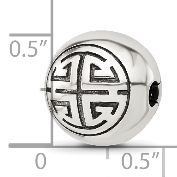 Sterling Silver Reflections Round Fancy Design Hinged Bead