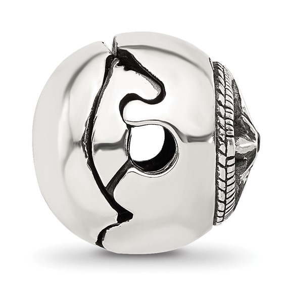 Sterling Silver Reflections Round Star Compass Hinged Bead