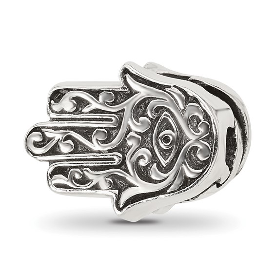 Sterling Silver Reflections Hamsa Hinged Bead