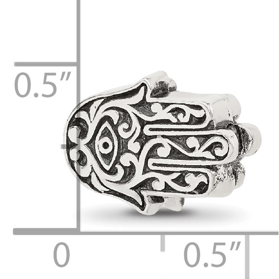Sterling Silver Reflections Hamsa Hinged Bead