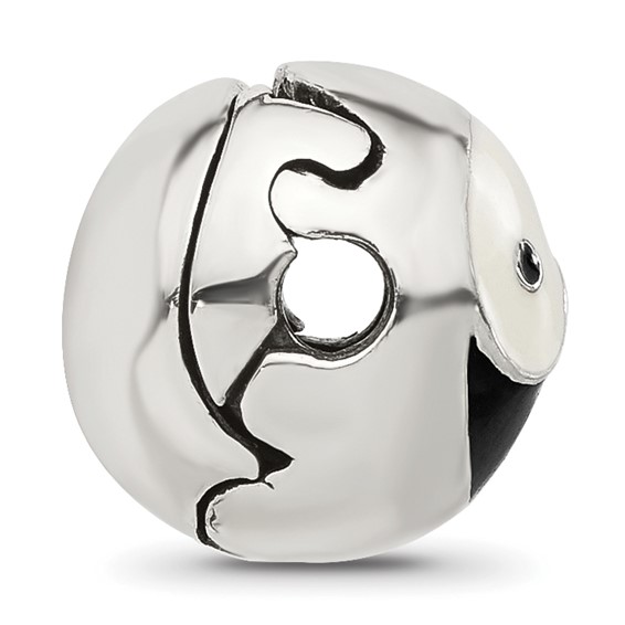 Sterling Silver Reflections Enameled Yin Yang Hinged Bead