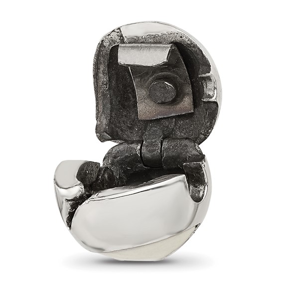 Sterling Silver Reflections Enameled Yin Yang Hinged Bead