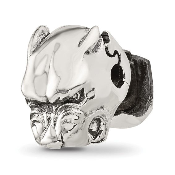 Sterling Silver Reflections Polished Panther Head Hinged Bead