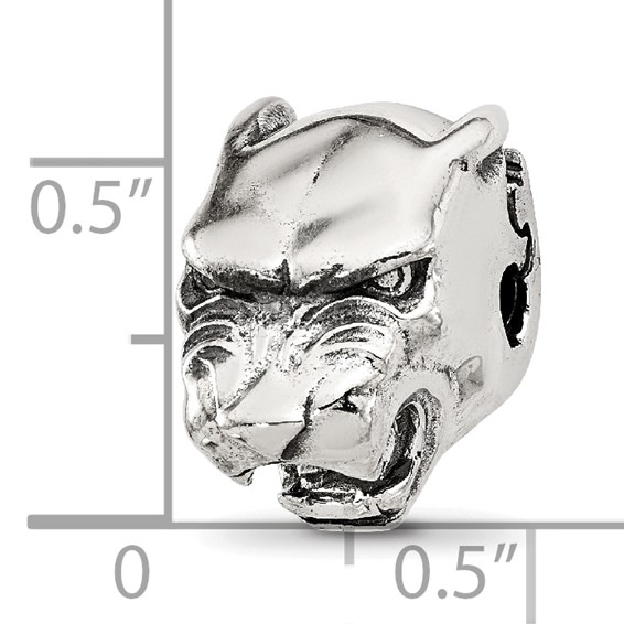 Sterling Silver Reflections Polished Panther Head Hinged Bead