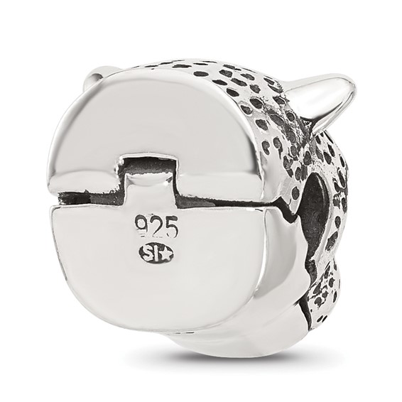 Sterling Silver Reflections Polished Jaguar Head Hinged Bead
