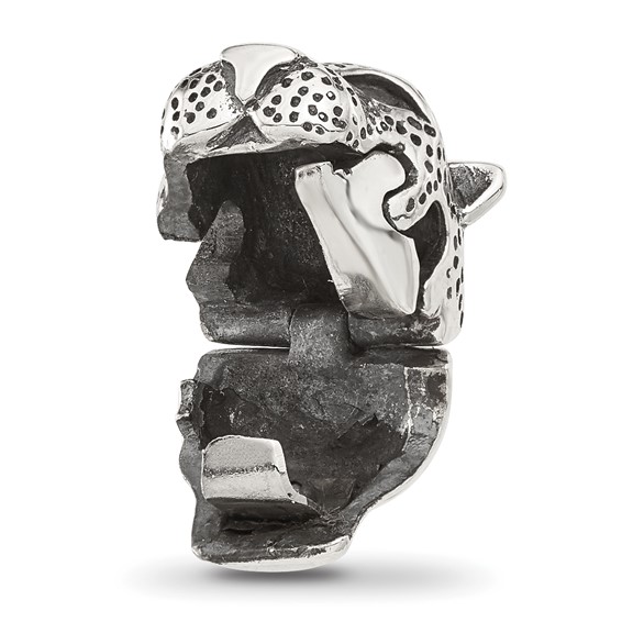 Sterling Silver Reflections Polished Jaguar Head Hinged Bead