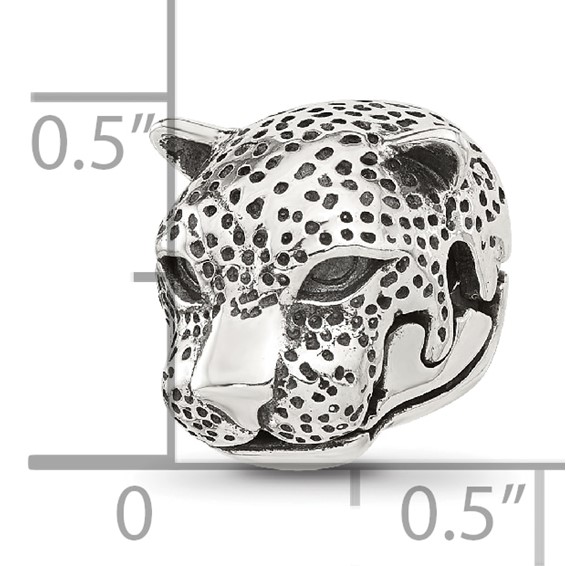 Sterling Silver Reflections Polished Jaguar Head Hinged Bead