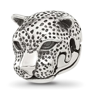 Sterling Silver Reflections Polished Jaguar Head Hinged Bead