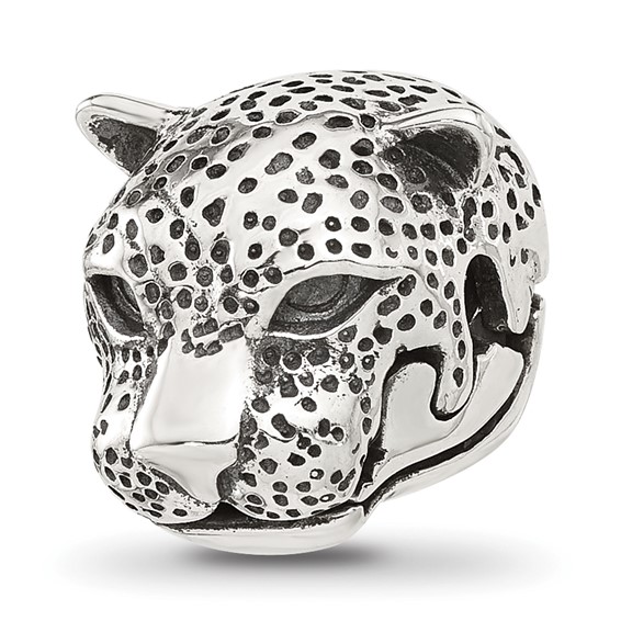 Sterling Silver Reflections Polished Jaguar Head Hinged Bead