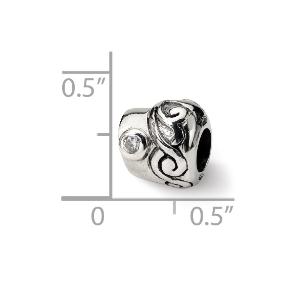 Sterling Silver Reflections CZ Bead