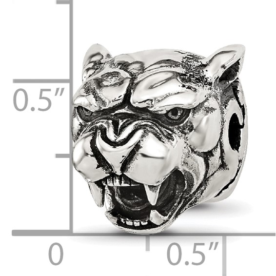 Sterling Silver Reflections Antiqued Panther Head Hinged Bead