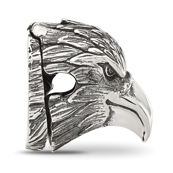 Sterling Silver Reflections Antiqued Eagle Head Hinged Bead
