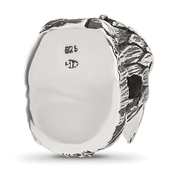Sterling Silver Reflections Antiqued Eagle Head Hinged Bead