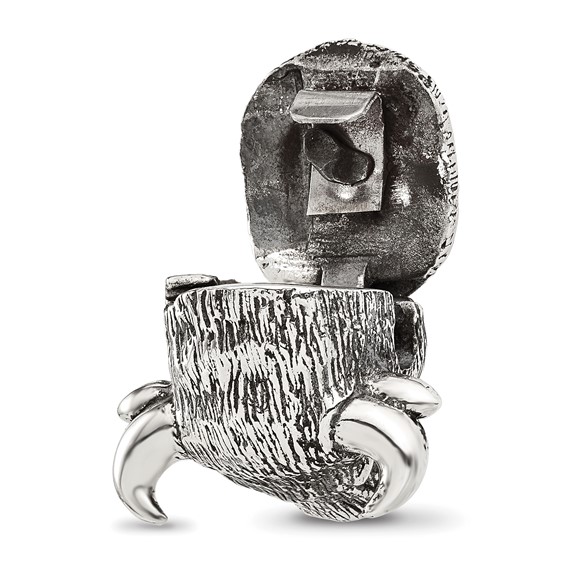 Sterling Silver Reflections Antiqued Fighting Bull Head Hinged Bead