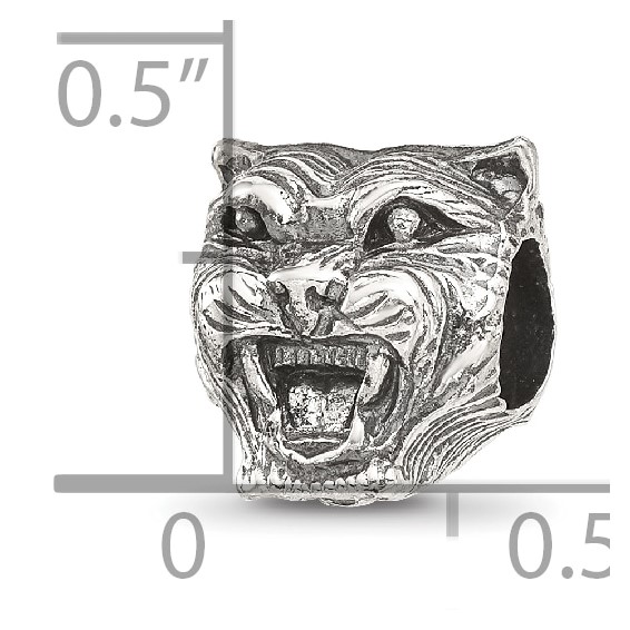 Sterling Silver Reflections Antiqued Tiger Head Bead